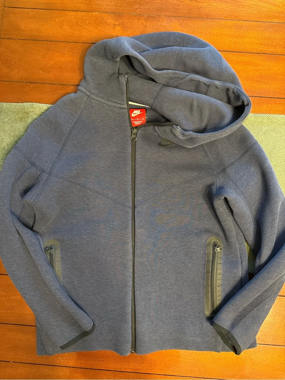 Nike Heather Navy Zip-Up Hooded Sweatshirt